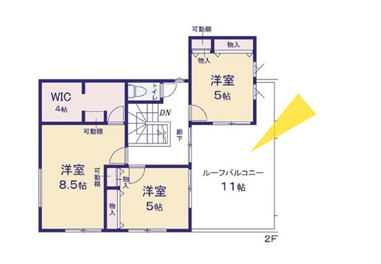 11帖のプライベートバルコニー